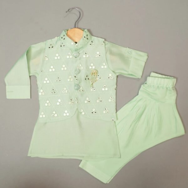 Pista Boys Kurta Pajama with Nehru Jacket