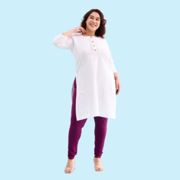Plum Cotton Stretch Churidar