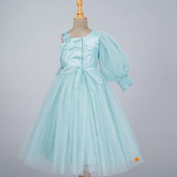 Puffy Sleeve Long Net Gown for Girls - Image 3