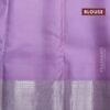 Pure kanchipuram silk saree black and lavender with allover silver zari woven brocade weaves and silver zari woven border - Image 4