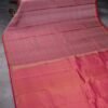 Pure kanchipuram silk saree brown shade and pink with allover self emboss and zari woven border - Image 2