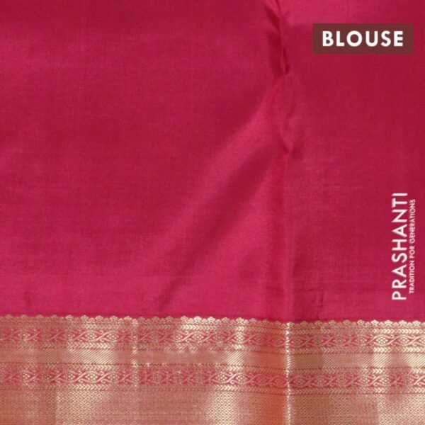 Pure kanchipuram silk saree pastel grey and maroon with zari woven buttas and zari woven border - Image 4
