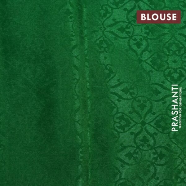 Pure mysore silk saree maroon and red with allover self emboss and zari woven border - Image 4