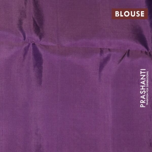 Pure soft silk saree pastel purple with zari woven buttas and zari woven border - Image 4