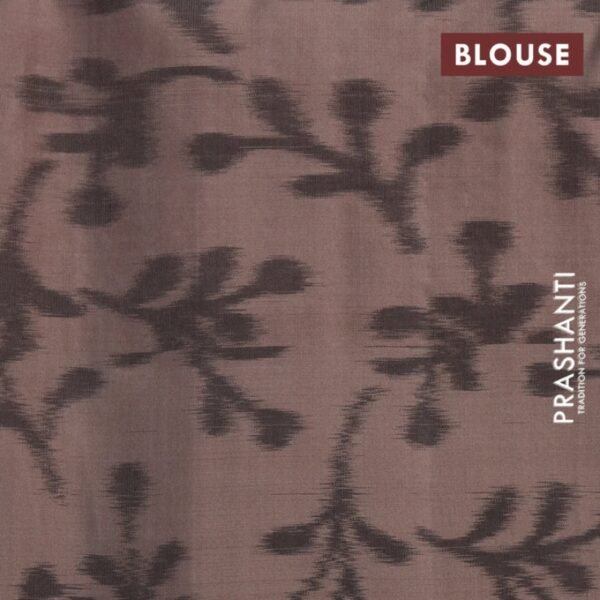 Pure soft silk saree pink shade and brown shade with allover copper zari woven butta wevaes and ikat style border - Image 4