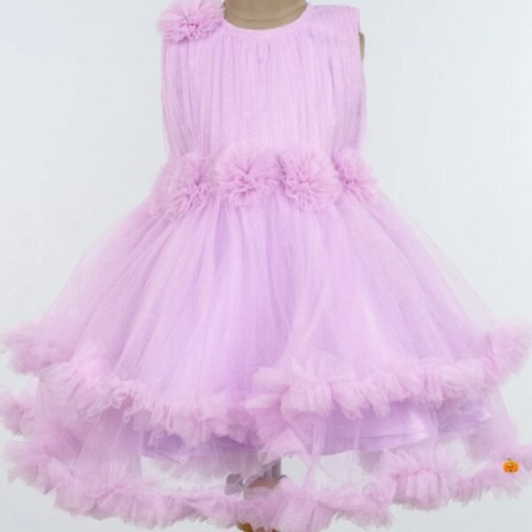 Purple Frill Frock for Girls - Image 2