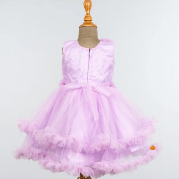 Purple Frill Frock for Girls - Image 3
