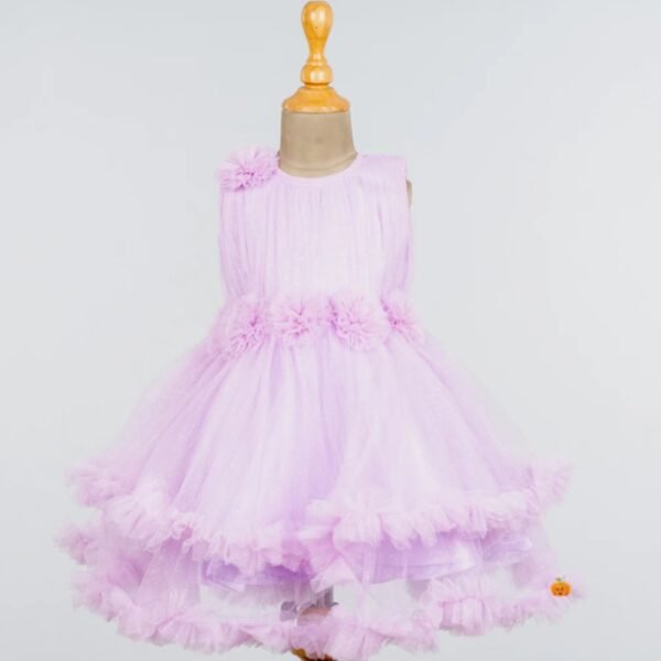 Purple Frill Frock for Girls