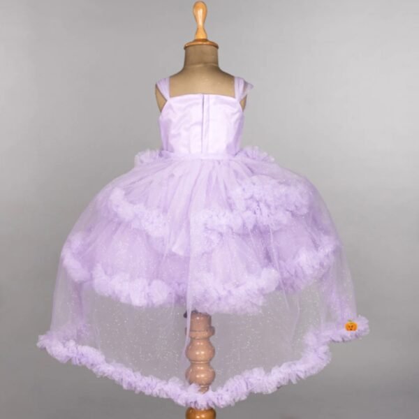 Purple Frill & Layered Girls Frock - Image 3