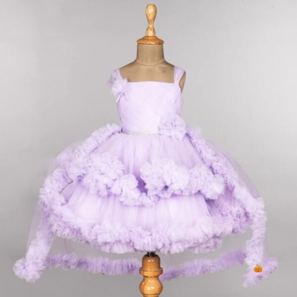 Purple Frill & Layered Girls Frock