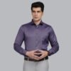 Purple Solid Slim Fit Formal Shirt