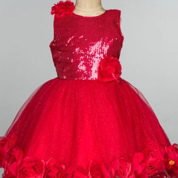 Rani Sequin Floral Girls Frock - Image 2