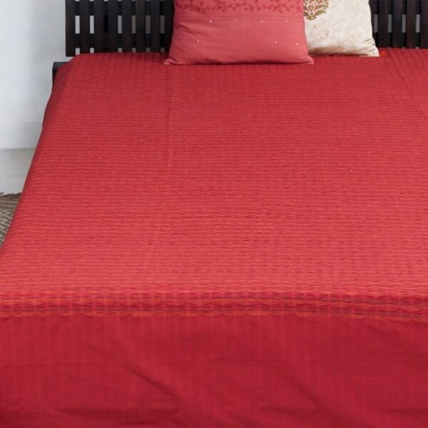 Red Deepali Cotton Bed Cover - Image 2