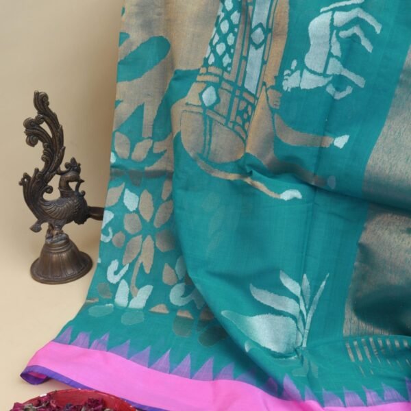 Khaadi Cotton Sea Green Saree - Image 2