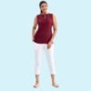 White Cotton Cropped Pencil Pant