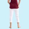 White Cotton Cropped Pencil Pant - Image 3