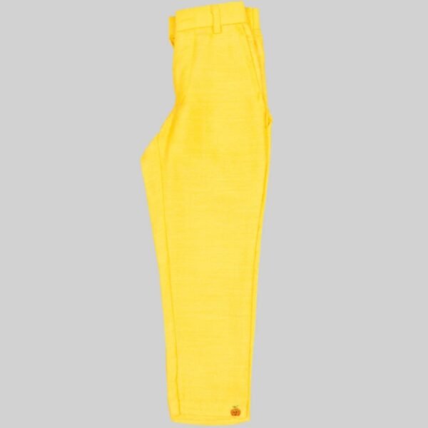 Yellow & Sea Green Kurta Pajama for Boys - Image 4
