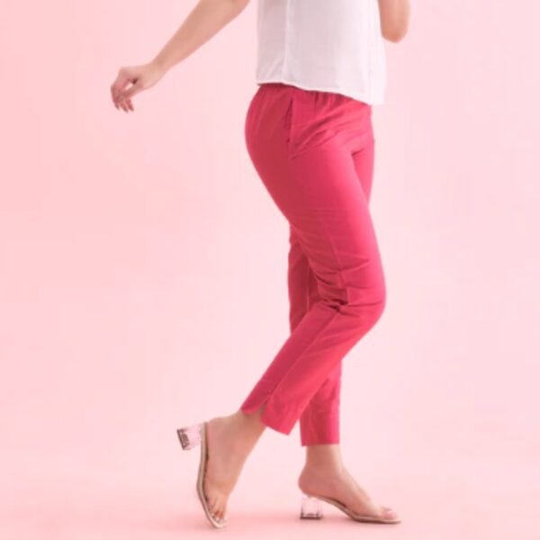 Young Fuchsia Poly Modal Metallic Pants - Image 2